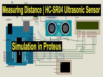 ultrasonic hc sr04 sensor measure distance arduino simulation proteus