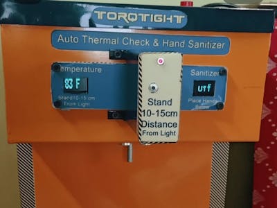 automatic thermal check and hand sanitizing machine