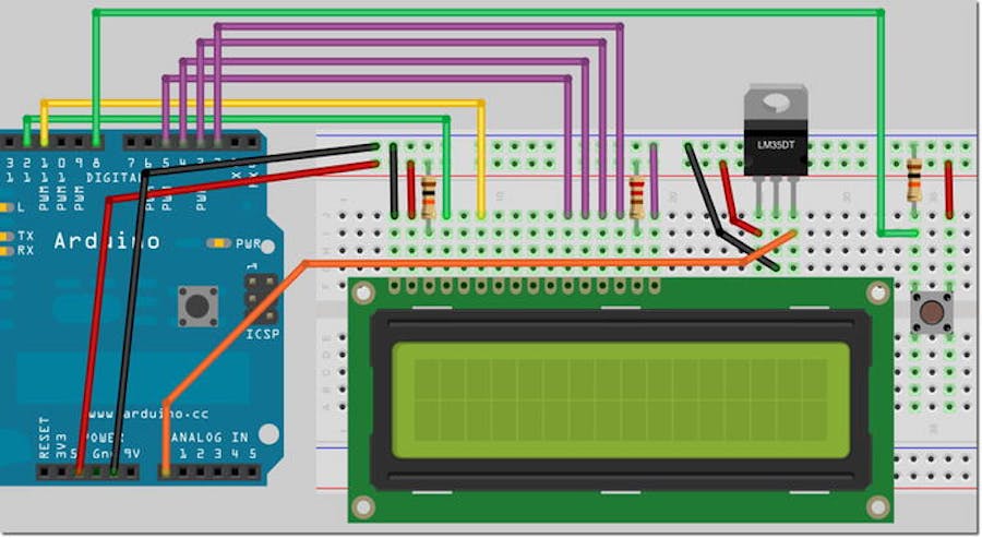 LCD Temperature Display- Arduino Workshop 
