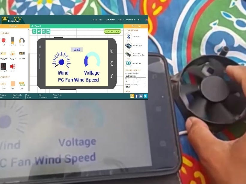 Arduino Bluetooth PC Fan Wind Sensor With RemoteXY