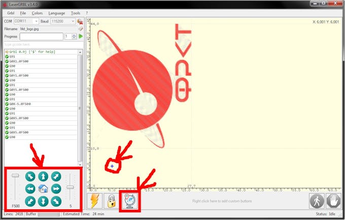 Fig. 19 – Check the laser position before start!