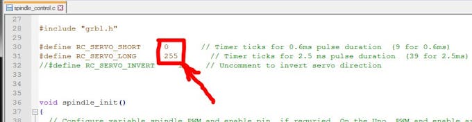 Fig. 11 – Changing the PWM range in «spindle_control.c»