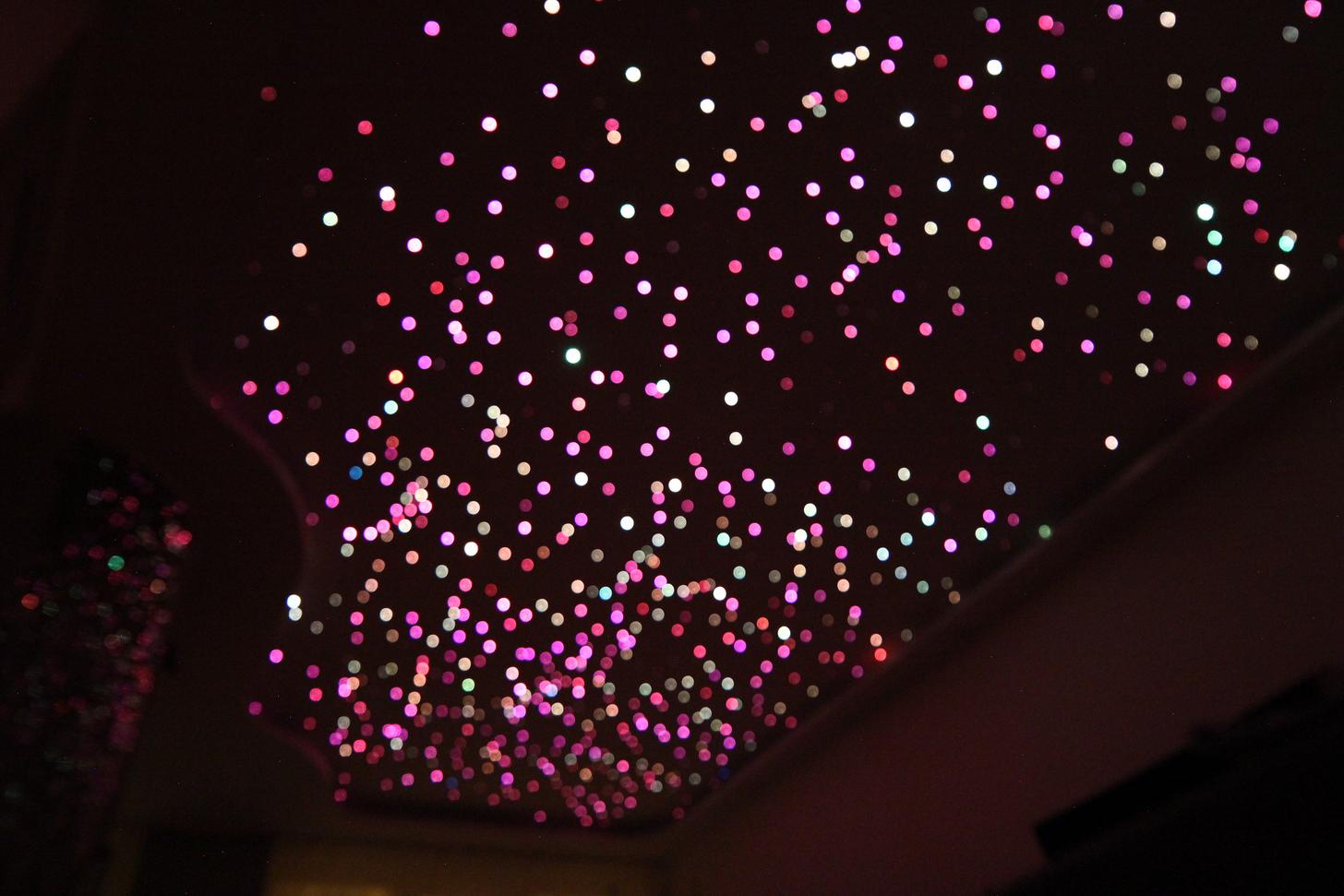 light that shines stars on ceiling