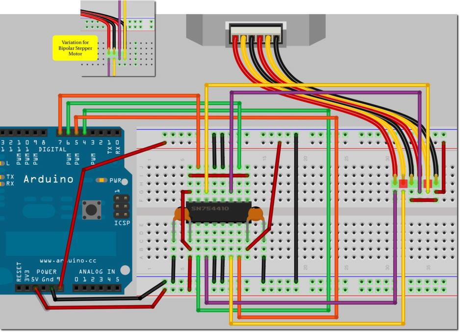 arduino stepper motor step direction