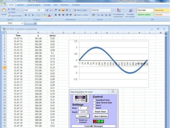 Arduino and real time charts in Exce - Arduino Project Hub