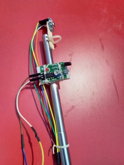 MLX90614 and IR sensor attached to stick