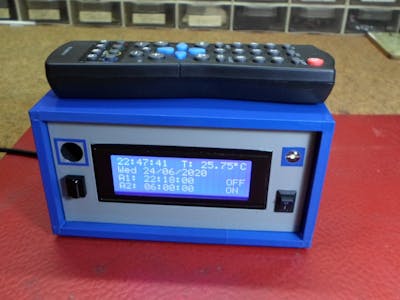 LCD Alarm Clock and Thermometer Controlled by IR Remote