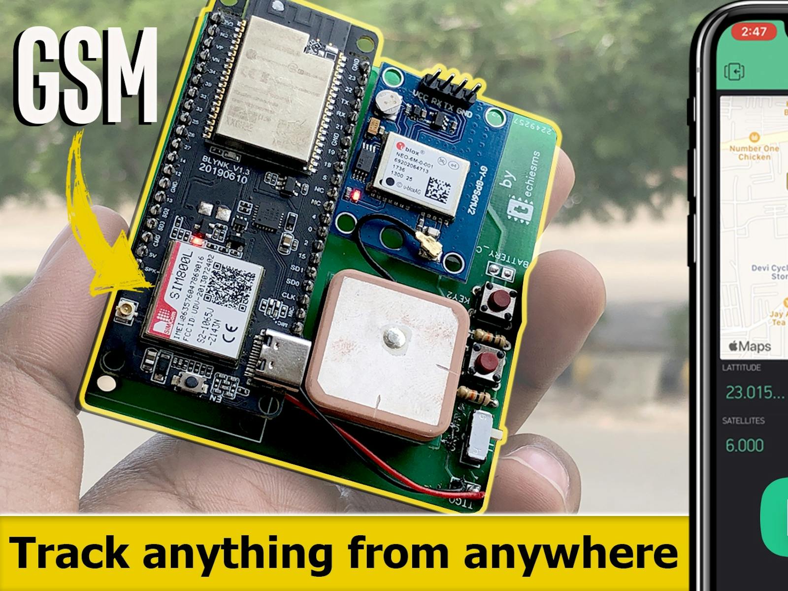 based GPS Tracker using with Calling & SMS - Blynk Projects