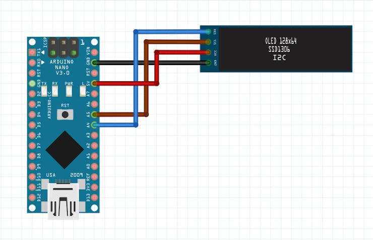 Connection of OLED I2C Display to Arduino Nano