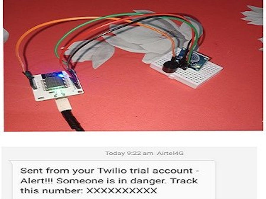 SMS Safety Alert system using Bolt IoT and Twillio