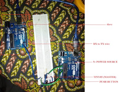 Serial communication using attiny85 and arduino uno