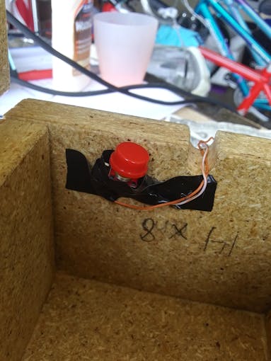 View of the bump switch from inside the box