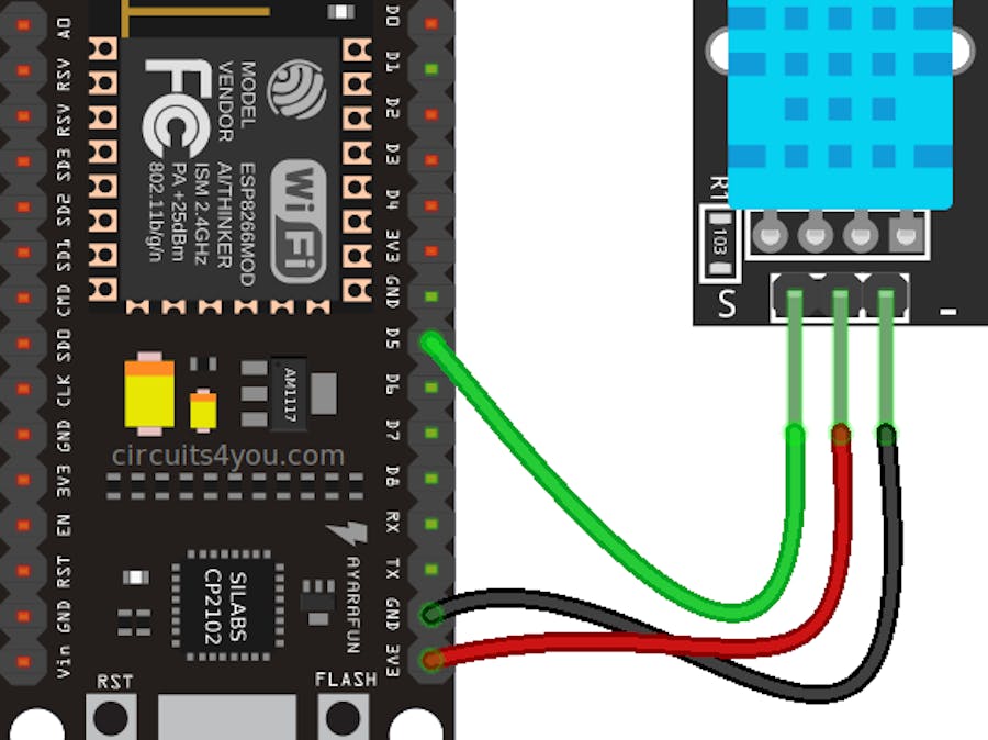 Nodemcu temperature sensor dht11