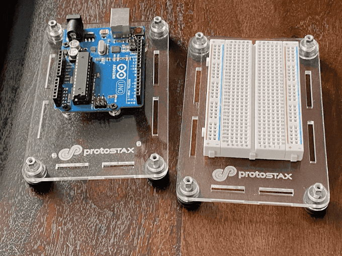 Stacking the Arduino and Breadboard Platforms side-by-side using connectors