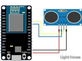Ultrasonic sensor reader using blynk