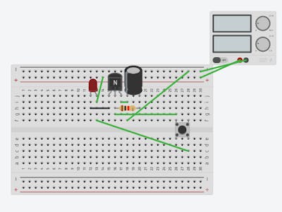 Led powered by capacitor