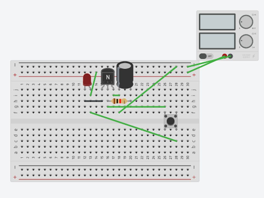 Led powered by capacitor