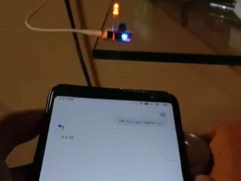 LED control using google assistant