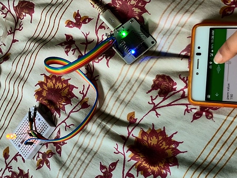 To control the Intensity of LED using Bolt IoT & Smartphone
