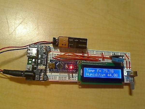 Portable Dht11 Temperature And Humidity Sensor Arduino Project Hub