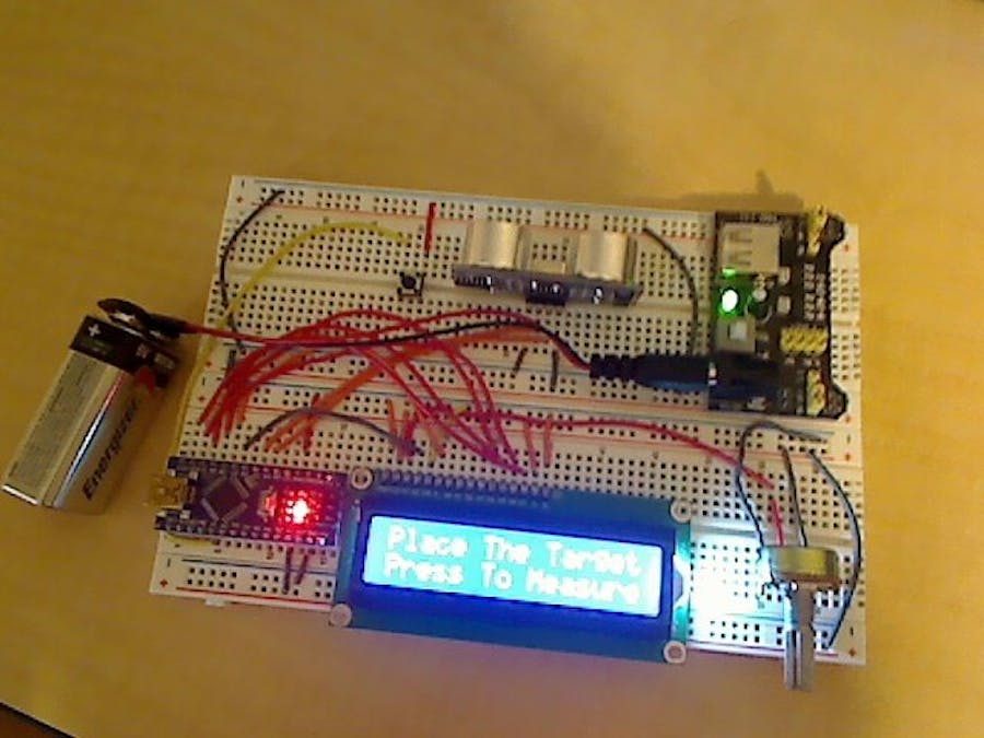 Portable Distance Sensor With LCD