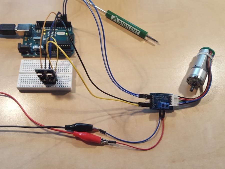 Using the Pmod HB5 and Pmod BTN with Arduino Uno