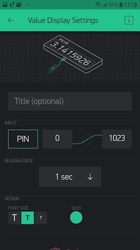Widget value display - click on PIN