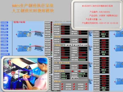 Real time completion module of MES manufacturing system