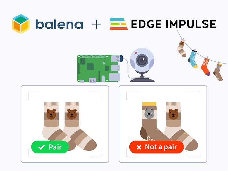 Classify Socks Using a Raspberry Pi, Edge Impulse and balena
