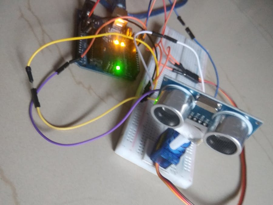 Make a radar using HC-SR04 and Servo