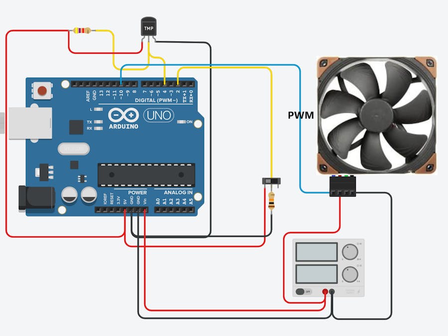 PWN Fan controller with temp sensing and button override