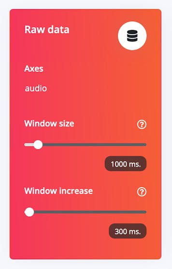 Raw data with parameters