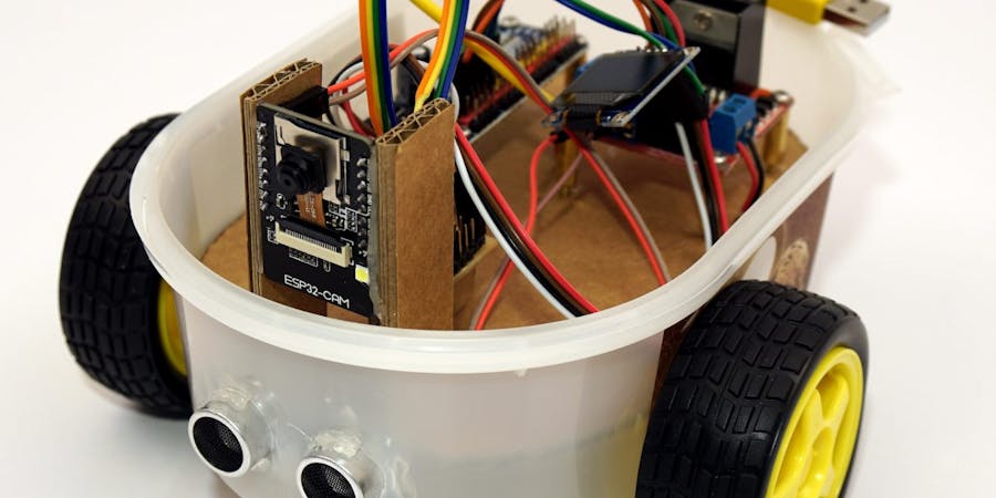 ESP32-CAM robot car with live video stream and web-interface
