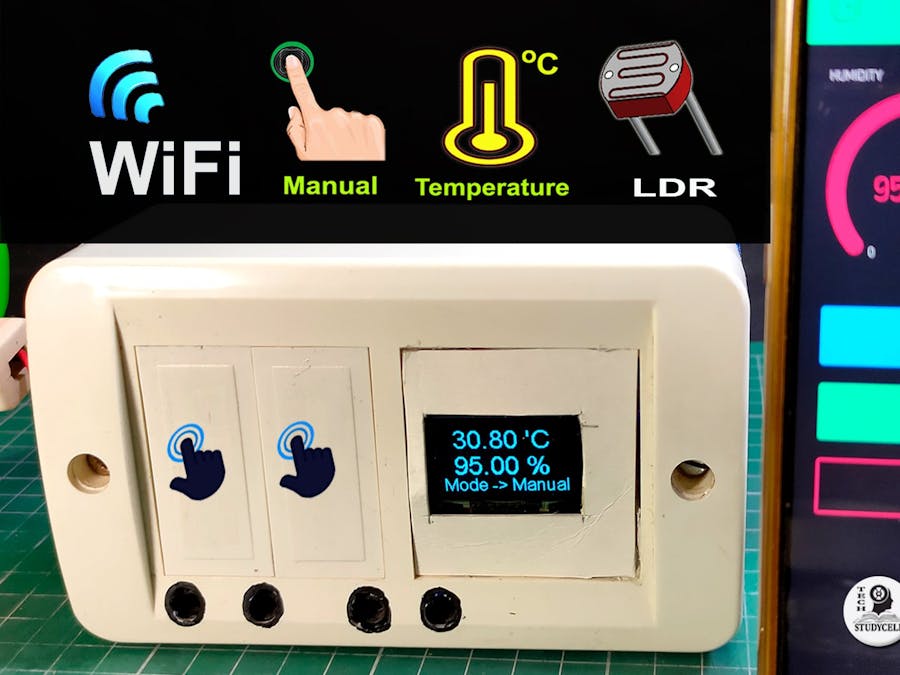 Home Automation with NodeMCU LDR Temperature Control Relay