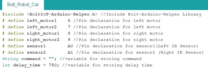 Arduinno Code Intialization