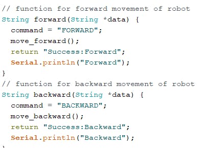 Arduino Code Command Handling Function