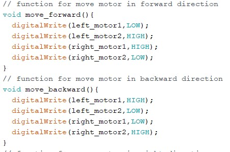 Arduino Code Motor Control Function