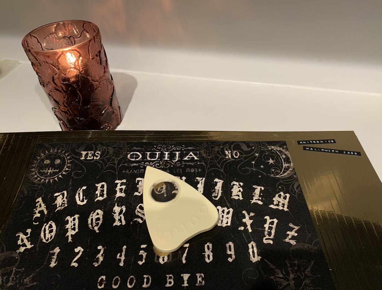 Ouija shops Spirit Board. Glass Top. 3D Base.