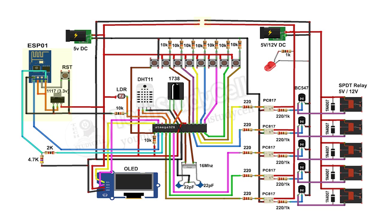 Home Automation Using Arduino And Wifi Module Esp01 Arduino Project Hub