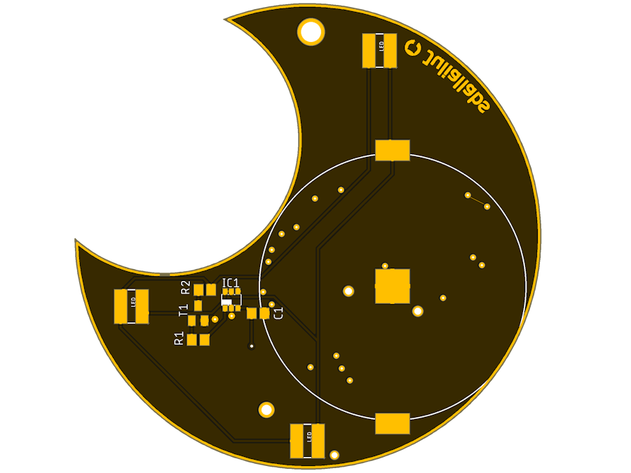 Half Moon PCB Earring