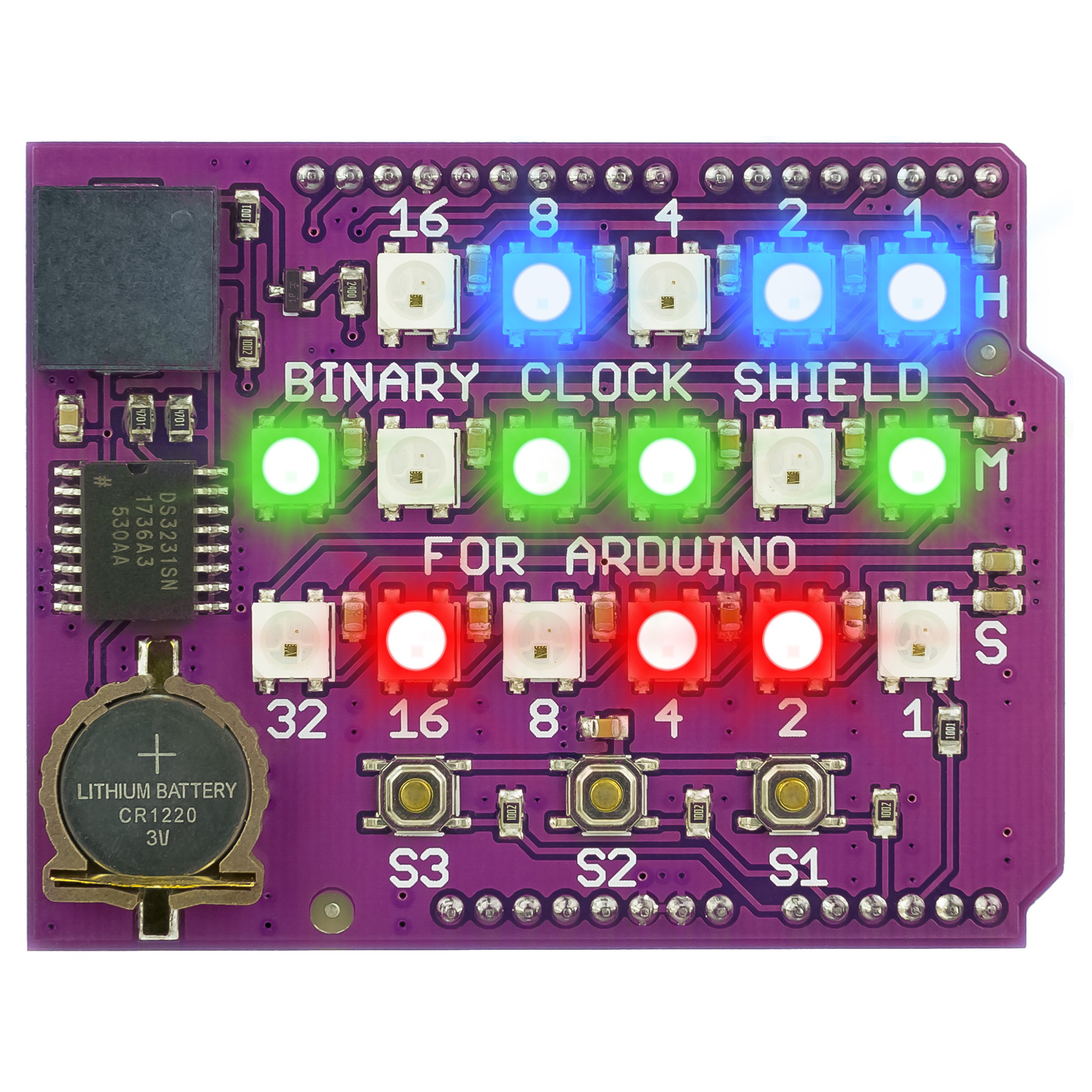 Binary Clock Shield For Arduino - Arduino Project Hub