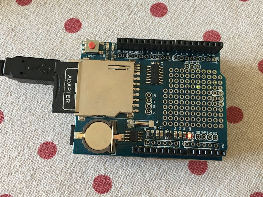 Data logger shield sd card and real time clock