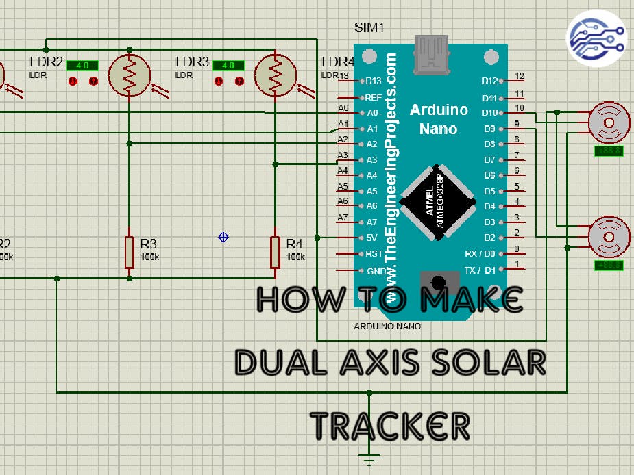 Arduino dual axis solar tracker project
