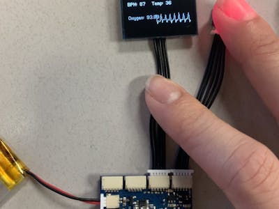 Pulse Sensor on OLED Display with Wirelings