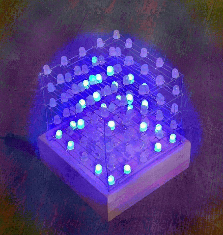 blue LED 3D LED CUBE 5 x 5 x 5 