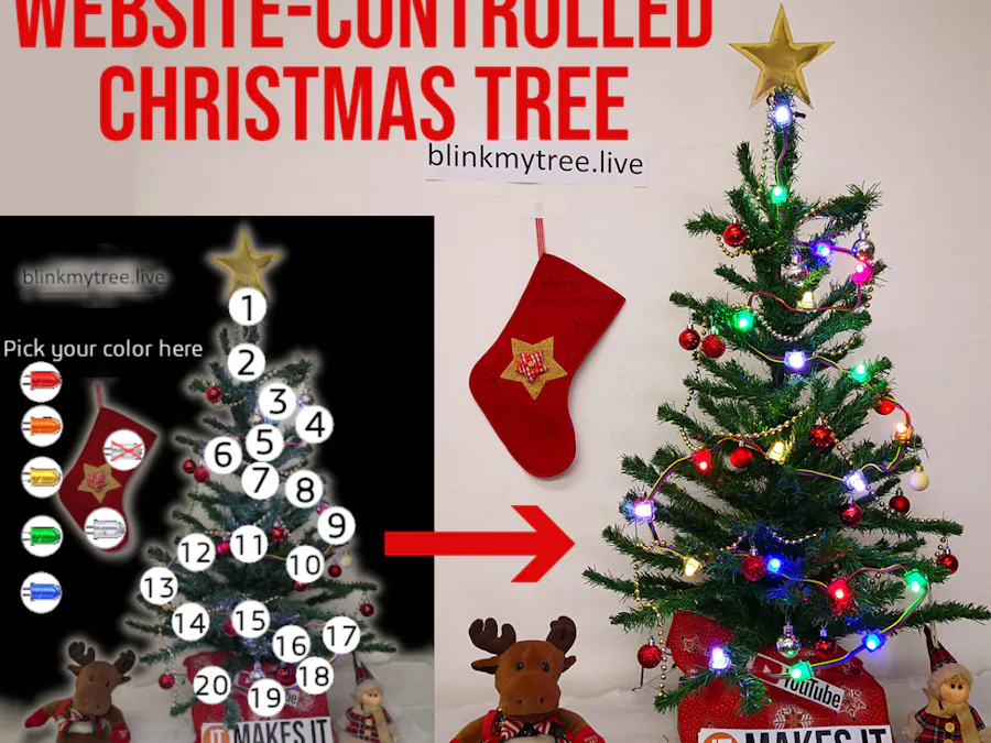 Website-Controlled Christmas Tree (anyone Can Control It)