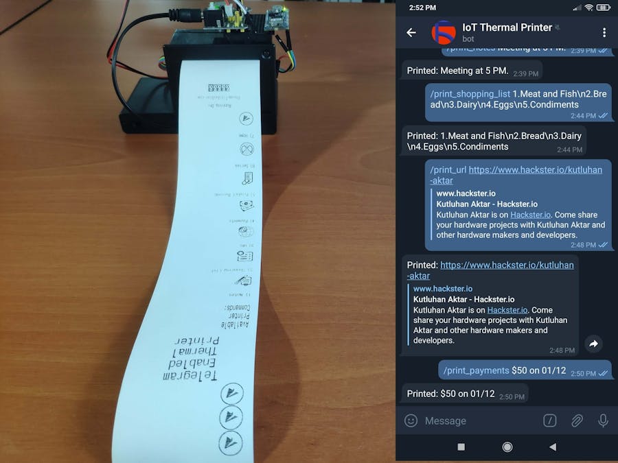 Telegram-Enabled Thermal Printer w/ Arduino Nano 33 IoT
