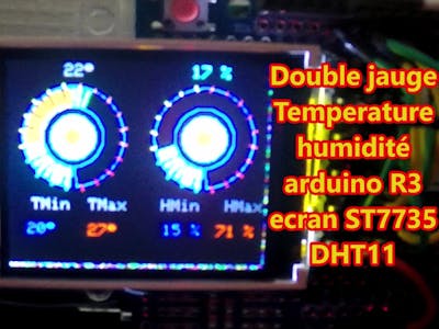 Dual circular gauge display on screen ST7735
