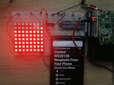 Mobile Phones Controlled WS2812B Neopixels - Raspberry Pi