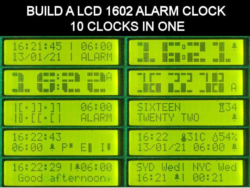 LCD Alarm Clock with many faces (NEW VERSION)